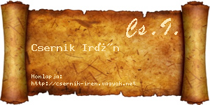 Csernik Irén névjegykártya